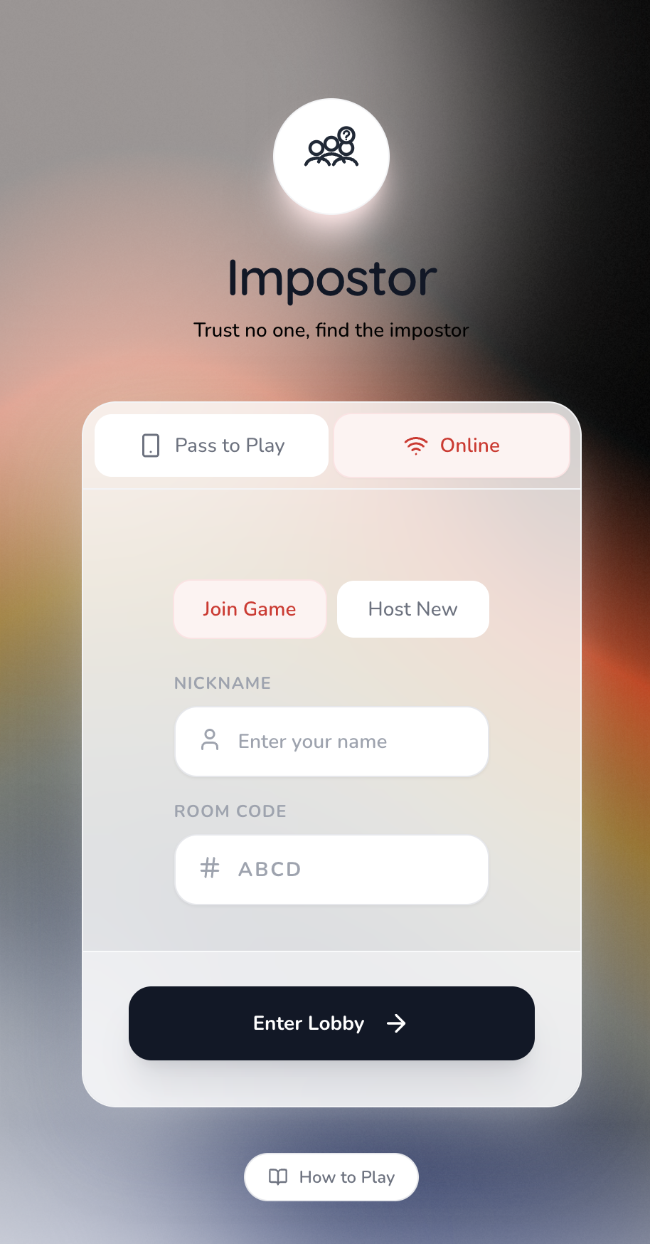 Online multiplayer lobby